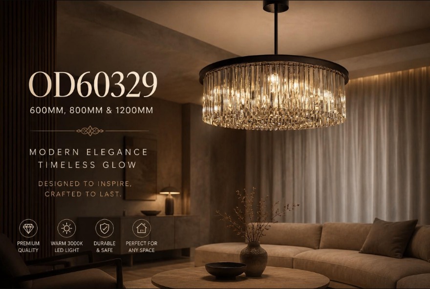 OD60329 Crystal Drum Chandelier