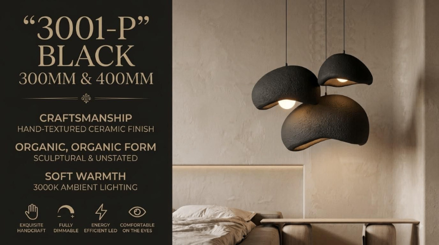 3001-P Black Ceramic Pendant